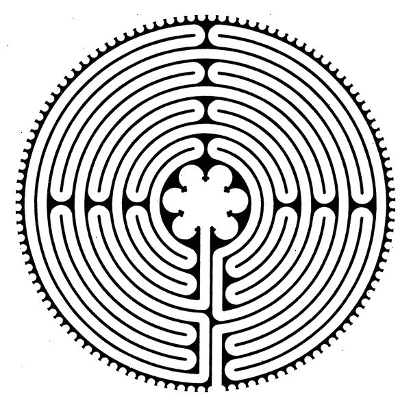 Hur man meditera i en labyrint. Samtidigt skapar labyrinten, börjar de känslor av lugn och eftertanke.