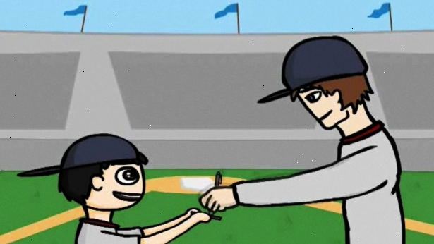 Hur får man en autograf på en baseballmatch. Försök att få platser på framsidan nära fältet, men inte bakom nätet.
