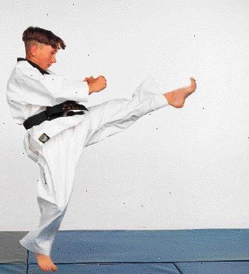 Hur man utför en taekwondo front spark. Antag en naturlig känsla slåss / bevakning hållning.